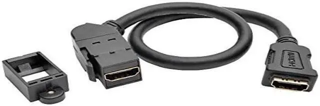 Alt view image 3 of 12 - TRIPP LITE P164-001-KPA-BK HDMI Coupler Keystone Panel Mount All-in-One Angled F/F Black 1'