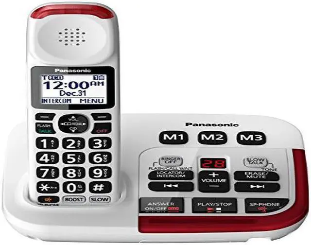 Alt view image 3 of 20 - Panasonic KX-TGM420W Amplified Cordless DECT 6.0 Phone|Voice Booster Up-To 100 dB|Answering Machine|Silver
