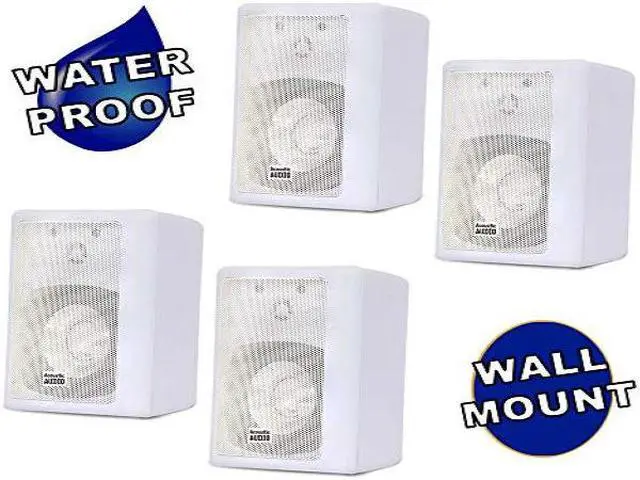 Alt view image 10 of 10 - Acoustic Audio 151W Indoor Outdoor 2 Way Speakers 1200 Watt White 2 Pair Pack 151W-2Pr