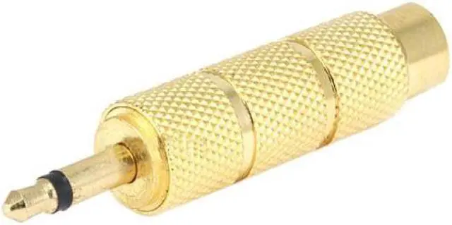 Main image of Monoprice Metal 3.5mm Mono Plug to 6.35mm (1/4 Inch) Mono Jack Adaptor - Gold