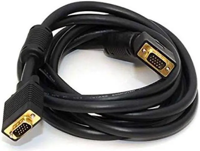 Alt view image 2 of 12 - Monoprice Super VGA Cable - 10 Feet - Black | Male to Male Monitor Cable with Ferrite Cores (Gold Plated)