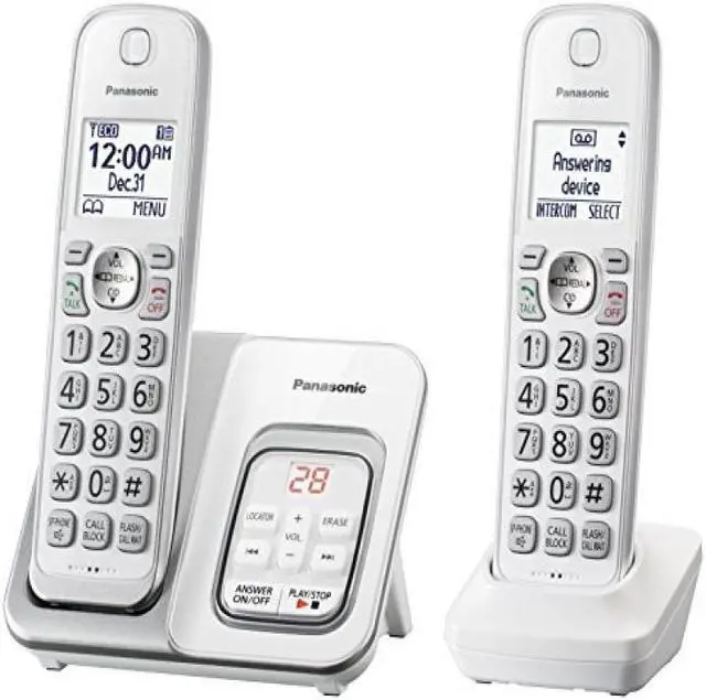 Alt view image 5 of 20 - Panasonic KX-TGD532W Cordless Phone With 2 Handset Phones