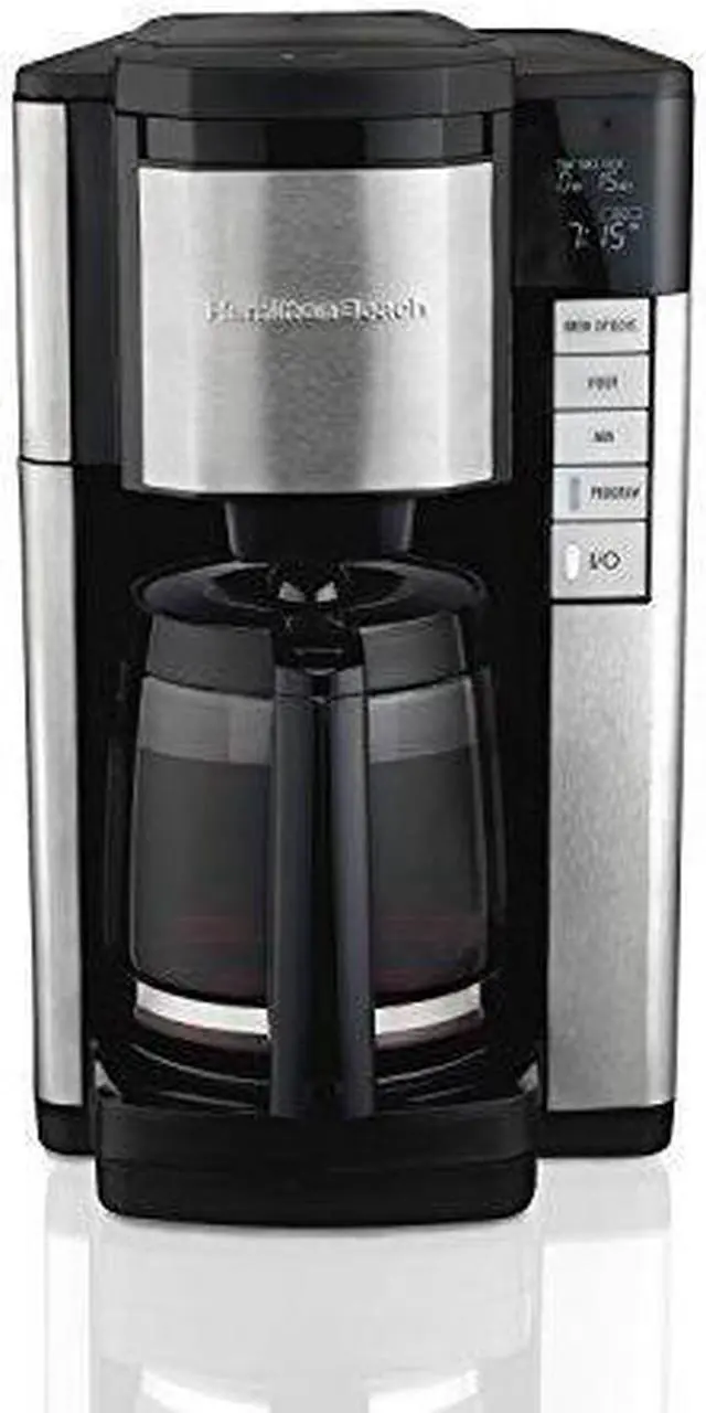 Alt view image 4 of 4 - Hamilton Beach 46381 Black Programmble Coffee Maker, 12-Cup Carafe with Easy Refilling Access, Black