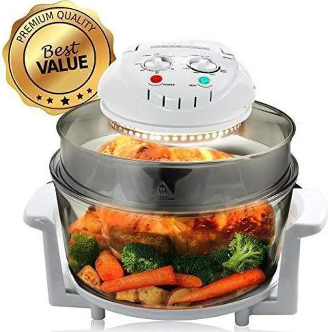 Megachef 930111879M Multipurpose Halogen Oven Air fryer in White, 13 quart