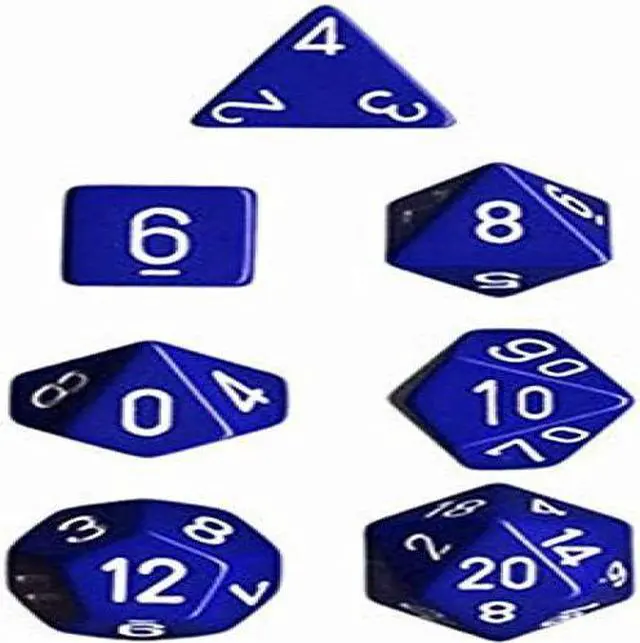 Main image of Chessex CHX25406 Dice-Opaque Blue/White Set