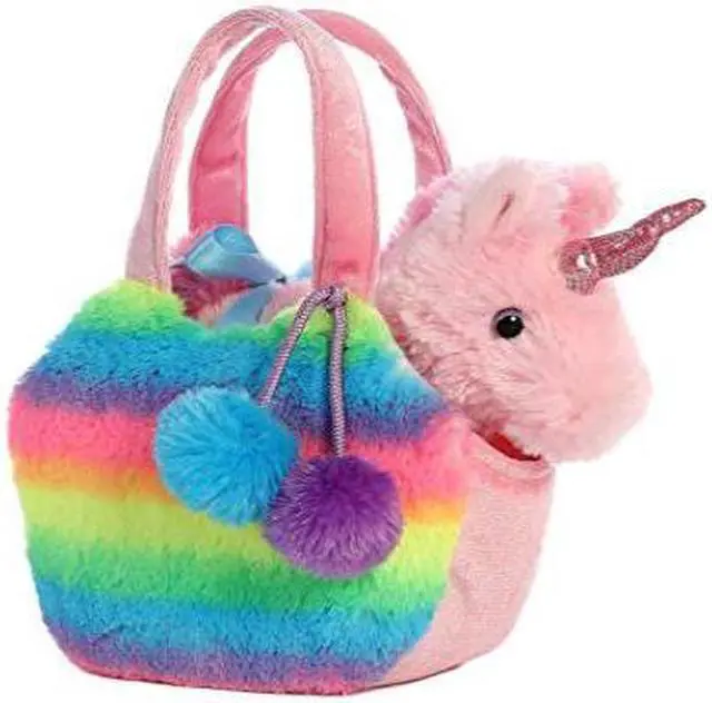Alt view image 4 of 9 - Aurora® - Small Multi-Color Fancy Pals - 7" Rainbow Unicorn - Fashionable Stuffed Animal