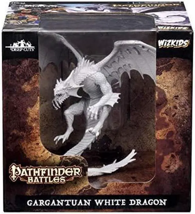 Alt view image 10 of 18 - Pathfinder Deep Cuts Gargantuan White Dragon Unpainted WizKids