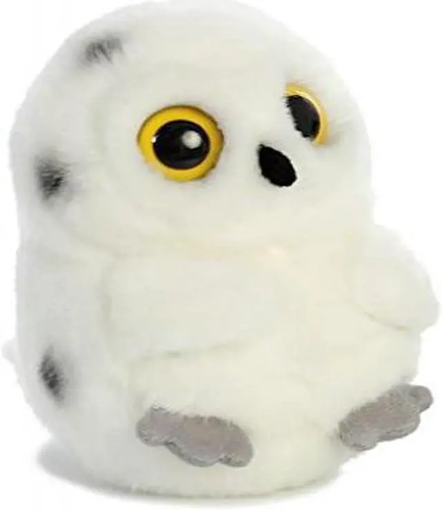 Alt view image 3 of 7 - Aurora® - Mini White Rolly Pet - 5" Hoot Owl - Round Stuffed Animal