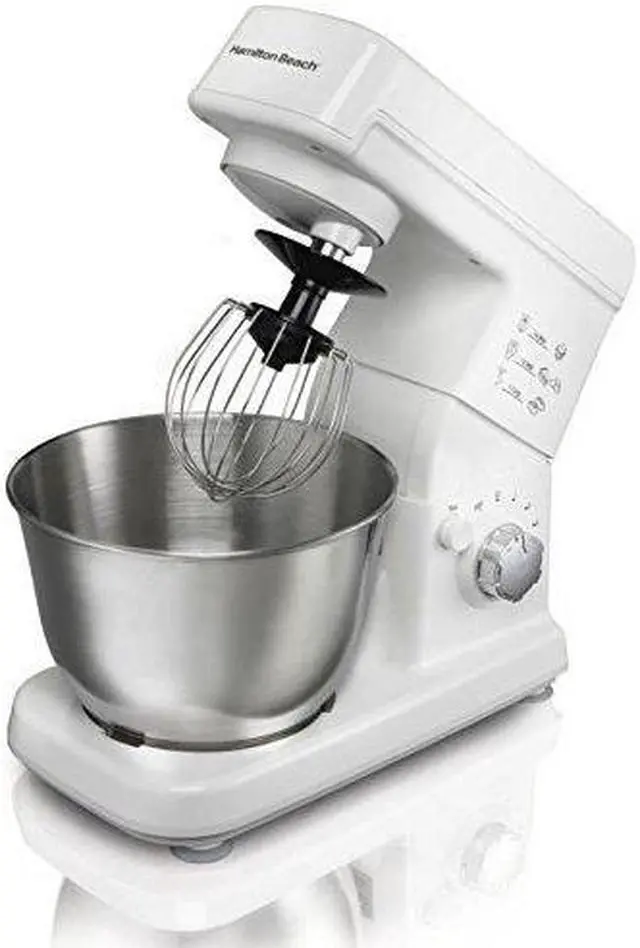 Alt view image 3 of 8 - Hamilton Beach 300W 6 Speed 3.5 Quart Countertop Stand Mixer, White | 63329