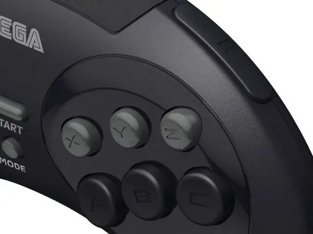 Alt view image 3 of 14 - Retro-Bit Official Sega Genesis 8-Button Arcade Pad- USB Port - Black - PC/Mac