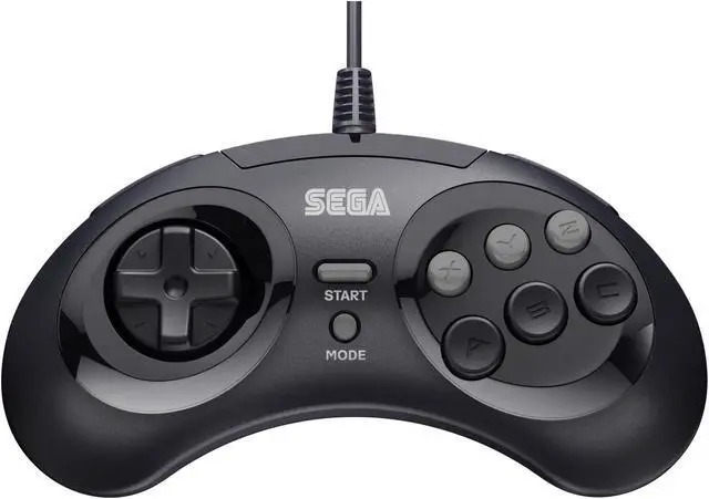 Alt view image 5 of 14 - Retro-Bit Official Sega Genesis 8-Button Arcade Pad- USB Port - Black - PC/Mac