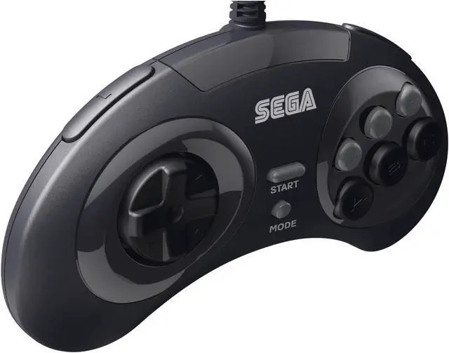 Alt view image 6 of 14 - Retro-Bit Official Sega Genesis 8-Button Arcade Pad- USB Port - Black - PC/Mac