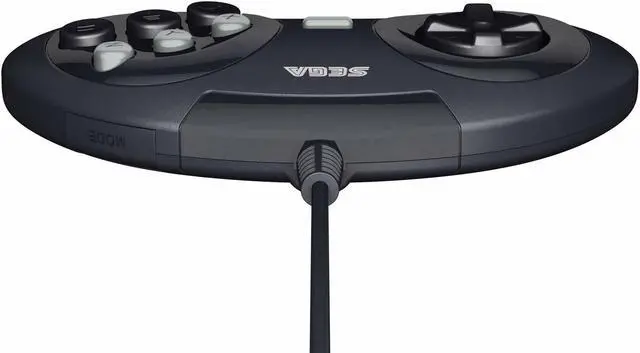 Alt view image 3 of 6 - Retro-Bit Official Sega Genesis Controller 6-Button Arcade Pad - Clear BlACK
