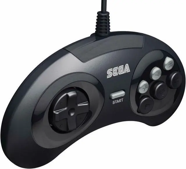 Alt view image 4 of 6 - Retro-Bit Official Sega Genesis Controller 6-Button Arcade Pad - Clear BlACK