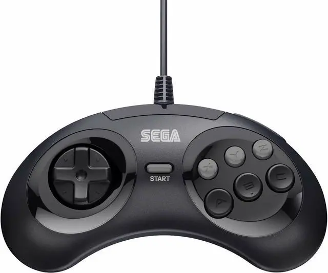 Alt view image 5 of 6 - Retro-Bit Official Sega Genesis Controller 6-Button Arcade Pad - Clear BlACK