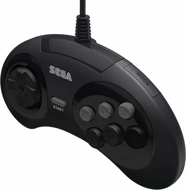 Alt view image 6 of 6 - Retro-Bit Official Sega Genesis Controller 6-Button Arcade Pad - Clear BlACK