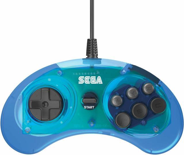 Alt view image 5 of 5 - Retro-Bit Official Sega Genesis Controller 6-Button Arcade Pad - Clear Blue