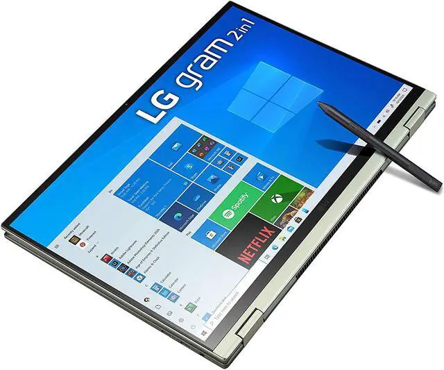 Alt view image 2 of 6 - LG Gram 16T90P - 16" WQXGA (2560x1600) 2-in-1 Lightweight Touch Display Laptop, Intel evo with 11th gen Core i5-1135G7 CPU , 16GB RAM, 512GB SSD, 21 Hours Battery, Thunderbolt 4, Green