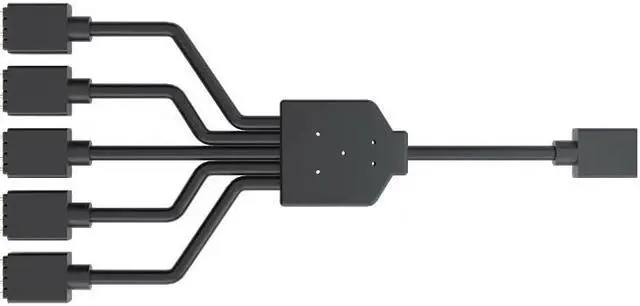 Alt view image 3 of 9 - Cooler Master 1-to-5 Addressable RGB Splitter Cable Universal 3-pin ARGB Sync on LED Strips and Fans for Computer Cases, CPU Coolers and Radiators Fans