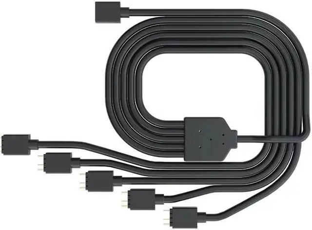 Alt view image 2 of 9 - Cooler Master 1-to-5 Addressable RGB Splitter Cable Universal 3-pin ARGB Sync on LED Strips and Fans for Computer Cases, CPU Coolers and Radiators Fans