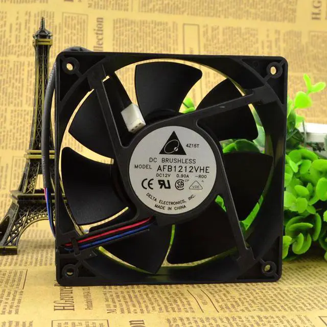 Alt view image 2 of 5 - Delta AFB1212VHE DC 12V 0.9A 12CM 12038 120mm x 38mm 3-Pin High Speed Case Fan Cooling Fan