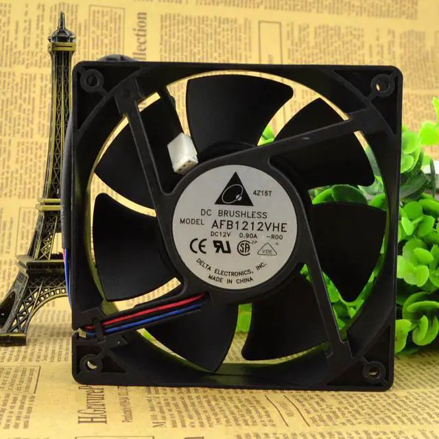 Main image of Delta AFB1212VHE DC 12V 0.9A 12CM 12038 120mm x 38mm 3-Pin High Speed Case Fan Cooling Fan