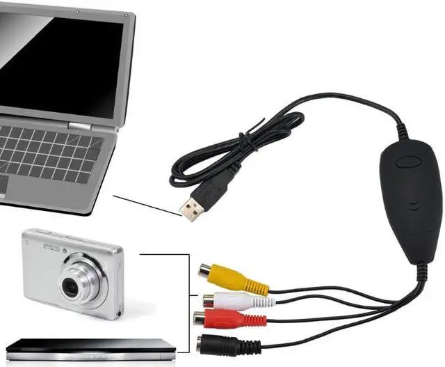 Alt view image 3 of 5 - USB 2.0 Video Capture V8 Hi8 DVD VHS DVR Adapter Recorder Converter