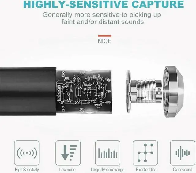 Alt view image 5 of 5 - 800 Microphone Studio Recording Kits 800 Condenser Microphone for Computer Phantom Power -800 Karaoke mic Sound Card