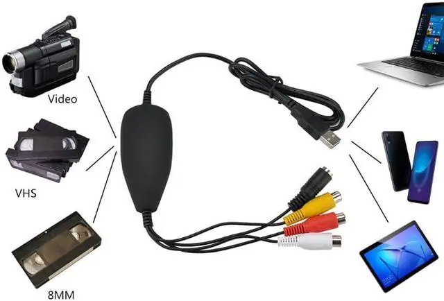 Alt view image 2 of 5 - USB 2.0 Video Capture V8 Hi8 DVD VHS DVR Adapter Recorder Converter