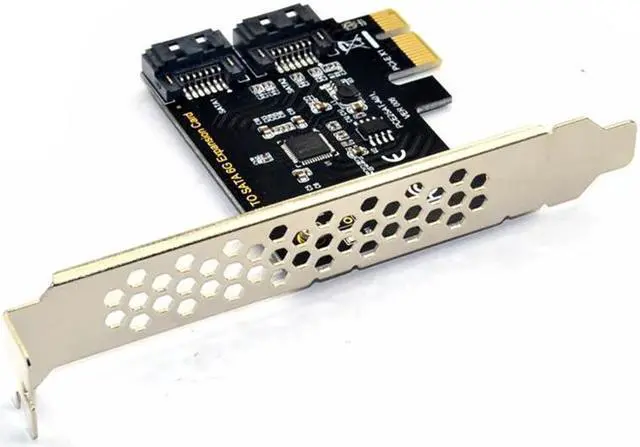 Alt view image 3 of 6 - PCI Express SATA 3 Controller Card, 2 Port PCIe SATA III 6GB/s Internal Adapter Converter for Desktop PC Support SSD and HDD