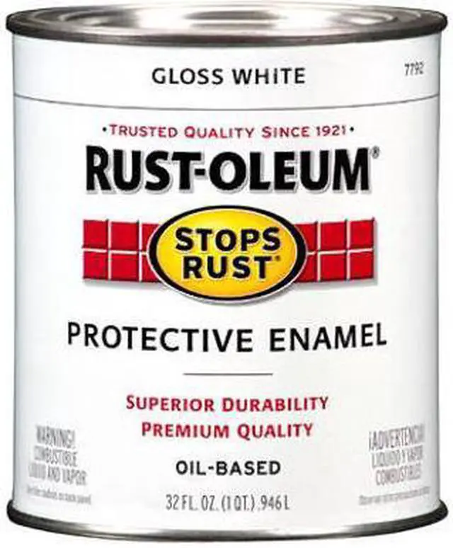 Alt view image 2 of 5 - Enamel Paint,Gloss White,Solvent,1 qt. RUST-OLEUM 7792502