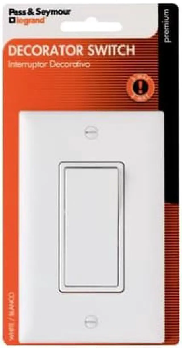 Alt view image 3 of 3 - Pass & Seymour, TM873WCCC5WP, 15A, 120/277V, White 3 Way Premium Grade Decorator Quiet Switch
