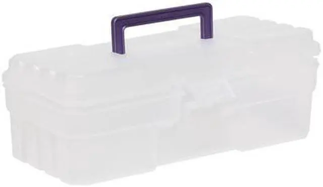 Alt view image 3 of 14 - Akro-Mils AKM09912CLPUR Supply Box- 6in.x12in.x4in.- Plastic- Clear-Purple