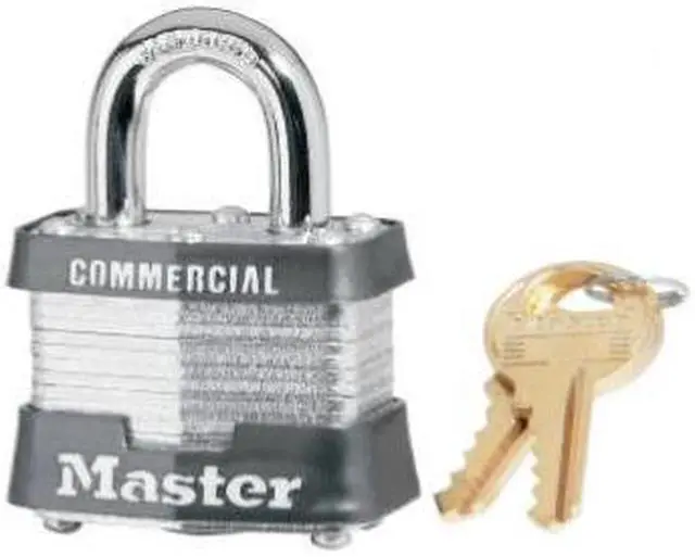 Alt view image 3 of 6 - Heavy Duty 1-1/2" Lam Steel Padlock Master Lock Padlocks 3KA-0464 071649316104