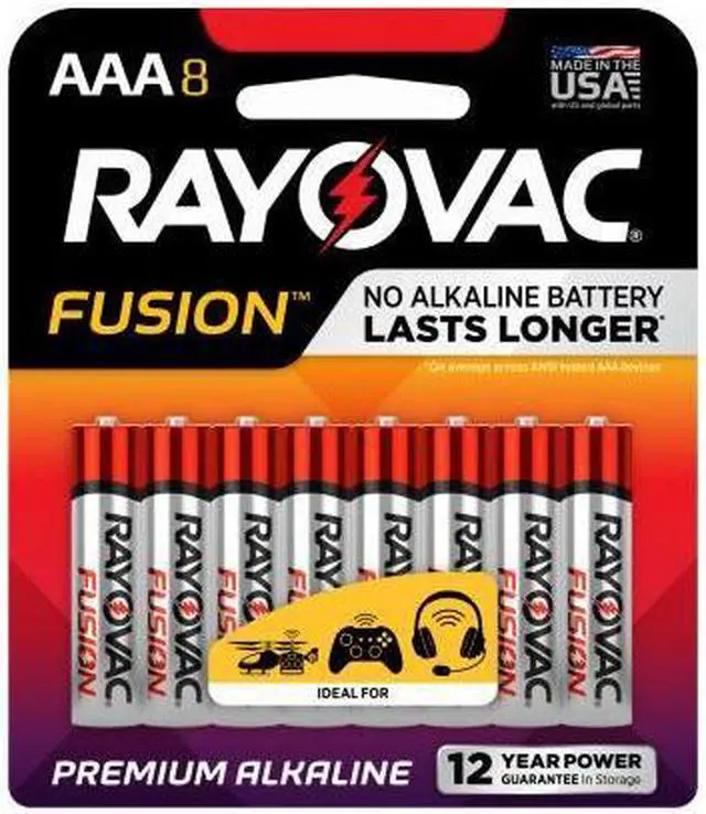 Alt view image 6 of 18 - Rayovac 824-8CTFUS 8-pack AAA Alkaline Batteries