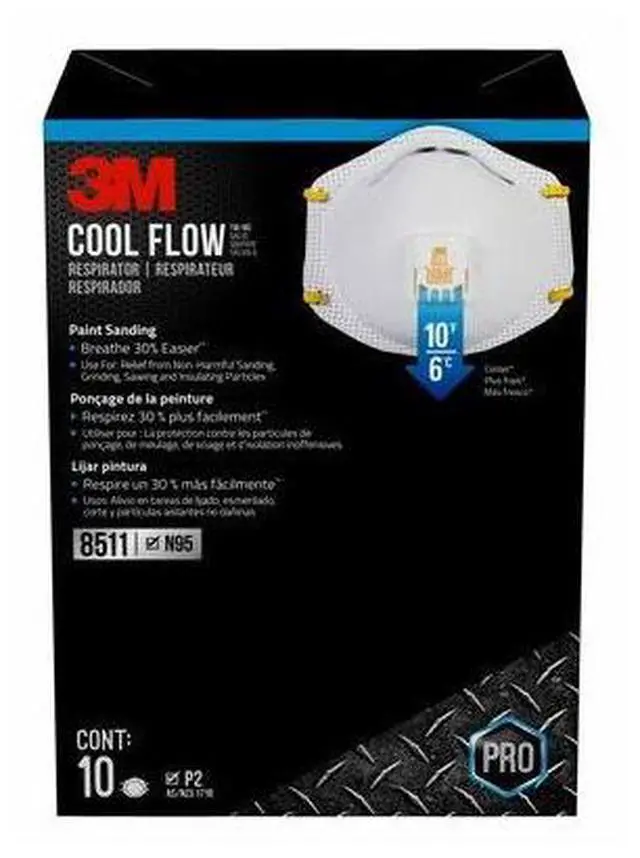 Alt view image 13 of 20 - 3M Paint Sanding Valved Respirator 8511PB1A