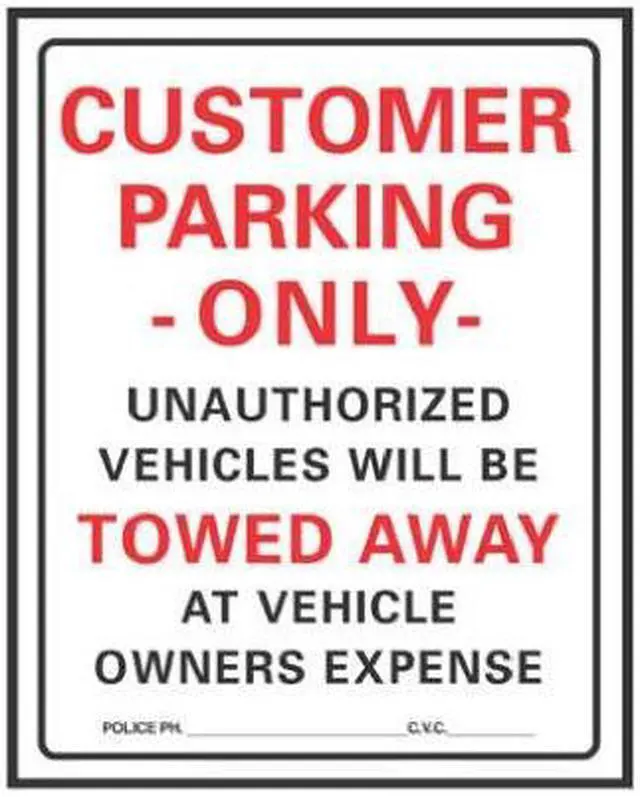 Alt view image 2 of 5 - Hy-Ko Commercial Grade Plastic Sign, Customer Parking Only 700