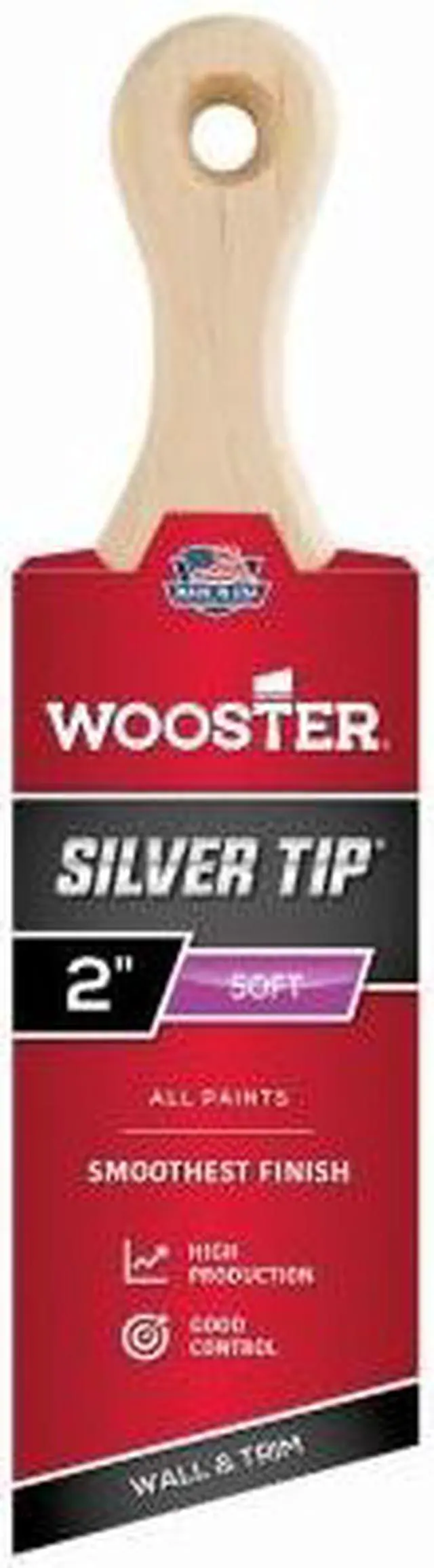 Alt view image 5 of 10 - WOOSTER 5225-2 2" Short Angle Sash Soft, Silver CT Polyester Bristle, Paint