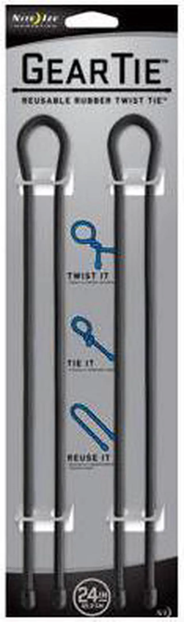 Alt view image 2 of 12 - NITE IZE GEAR TIE 24" BLACK 2PK