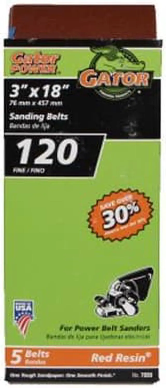 Alt view image 2 of 4 - Ali Industries 7030 3X18 120-Grit Aluminum Oxide Belt 5-Pack Aluminum Oxide - Pa