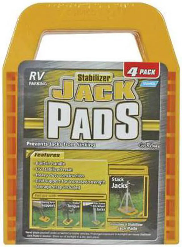 Alt view image 6 of 16 - Camco Interlocking w/Built-in Handle RV Stabilizer Jack Pads, (4-Pack) 44595