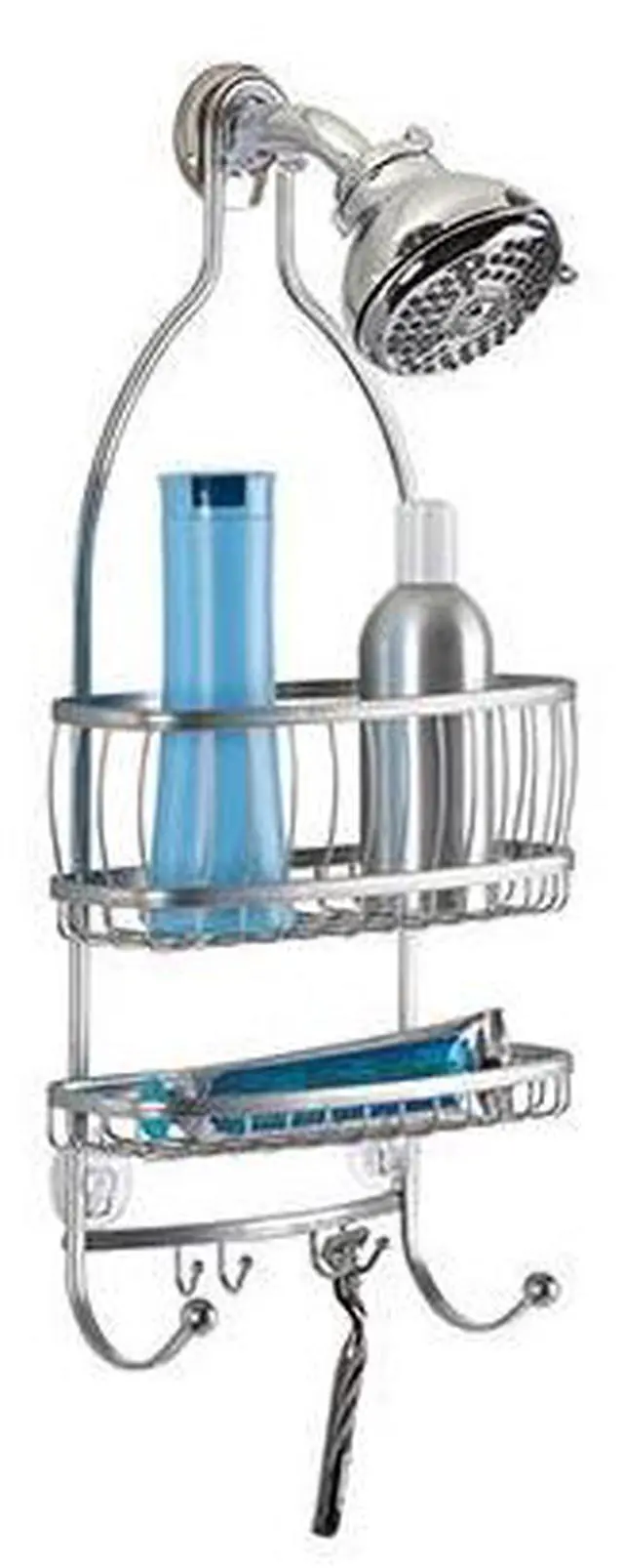 Alt view image 4 of 5 - York Lyra Bathroom Shower Caddy For Shampoo, Conditioner, Soap - Silver 61976