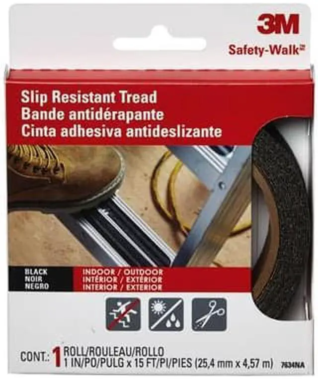 Alt view image 6 of 12 - 3m 7634NA Black 1 inch X 15 Step Ladder Safety Treads