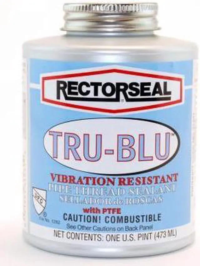 Alt view image 8 of 11 - RectorSeal 31431 Tru-Blu Blue Vibration Resistant Pipe Thread Sealant, 1 Pint Brush Top Can