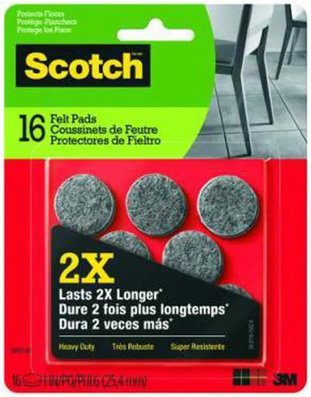 Main image of SP872-NA Felt Pads, Heavy-Duty, Adhesive, Gray, 1-In., 16-Ct. - Quantity 1