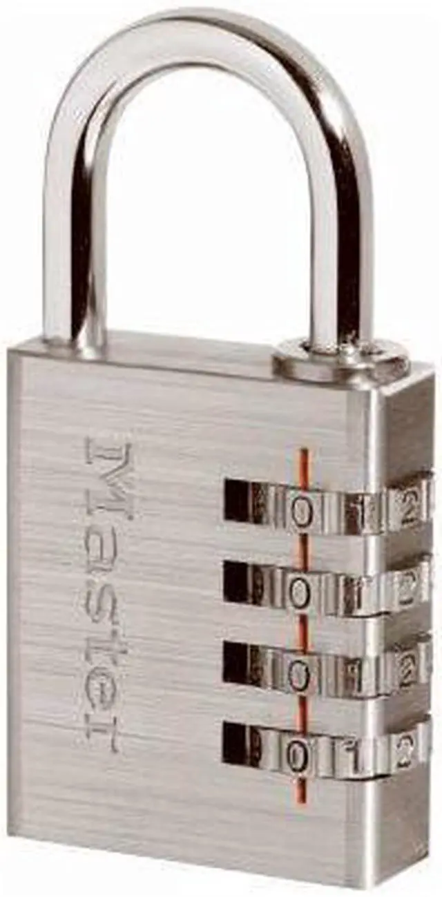 Alt view image 3 of 5 - MASTER LOCK 643D Combination Padlock, Side, Black/Silver