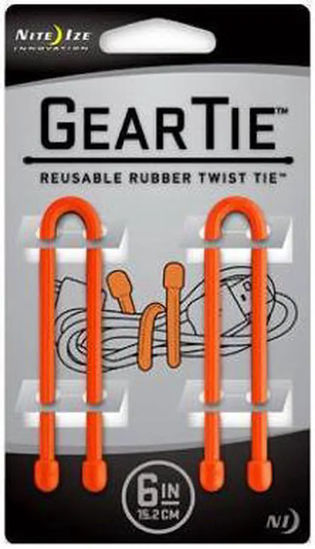 Alt view image 10 of 15 - NITE IZE GT6-2PK-31 6" L, 1/4" W, Bright Orange Plastic Gear Tie, PK 2