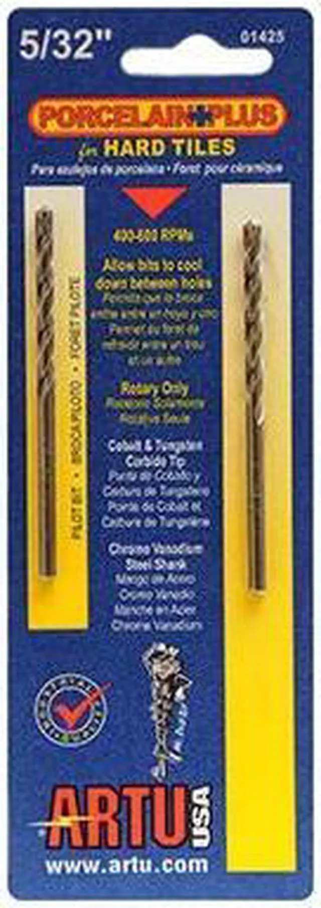 Alt view image 2 of 10 - ARTU 5/32 In. x 3-1/8 In. Cobalt and Tungsten Carbide Glass & Tile Drill Bit