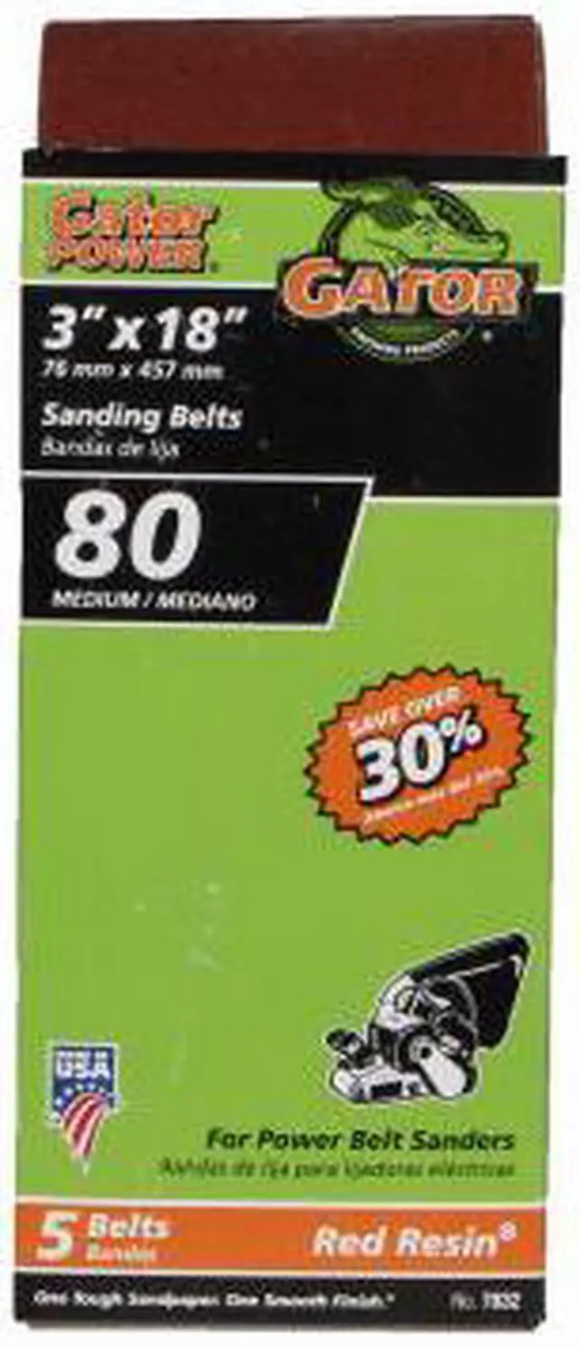 Alt view image 3 of 4 - Ali Industries 7032 3X18 80-Grit Aluminum Oxide Belt 5-Pack Aluminum Oxide - Pac