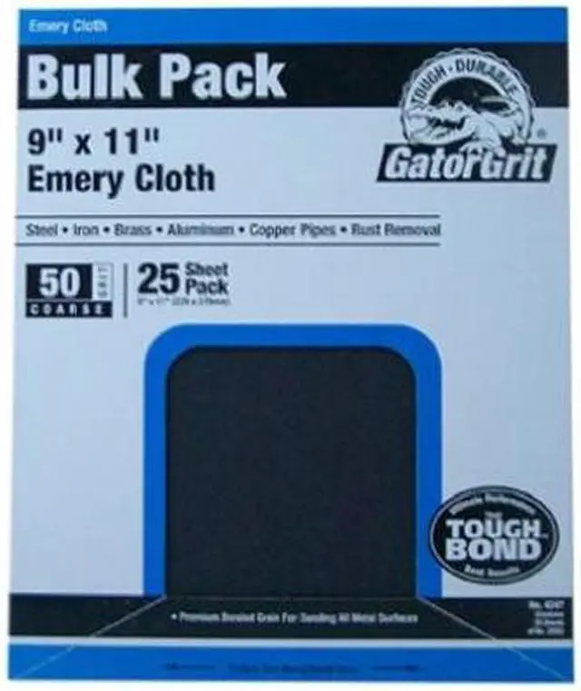 Alt view image 2 of 3 - Gator 9 In. W. x 11 In. L. 150 Grit Emery Cloth (25-pack) 4245